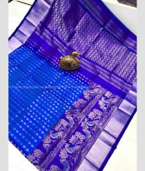 Royal Blue and Navy Blue color uppada pattu sarees with anchulatha border design -UPDP0022266