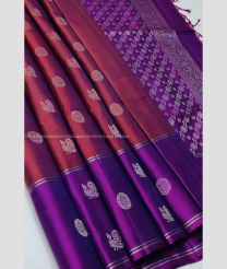 Valentine Red and Purple color soft silk kanchipuram sarees with all over buties design -KASS0001001