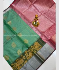 Turquoise and Deep Pink color mangalagiri pattu handloom saree with all over buties design -MAGP0026207
