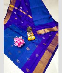 Blue and Purple Blue color uppada pattu handloom saree with all over bb buties design -UPDP0020773