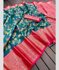 Blue Ivy and Pink color Banarasi sarees with all over heavy jari woven design -BANS0011601