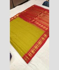 Acid Green and Burgundy color gadwal sico handloom saree with all over jall checks and buties with temple kuttu border design -GAWI0000631
