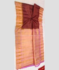 MAroon and Peach color gadwal pattu handloom saree with temple  border saree design -GDWP0000394