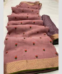 Light Pink and Red color Lichi sarees with lichi soft silk design -LICH0000047