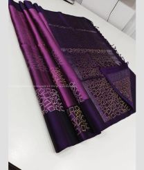 Magenta and Plum Purple color kanchi pattu handloom saree with all over buties with unique border design -KANP0013691
