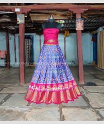 Violet and Pink color Ikkat Lehengas with all over pochamally design -IKPL0000672