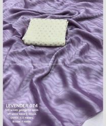 Lavender and Cream color Georgette sarees with all over lines design -GEOS0024318
