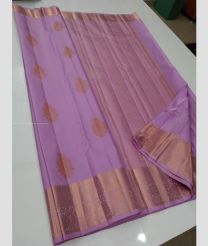 Lavender and Copper color kanchi pattu sarees with all over buttas design -KANP0013786