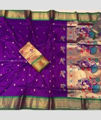 Magenta and Green color paithani sarees with all over buties with heavy border design -PTNS0005134