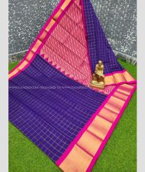 Purple and Pink color chanderi soft silk sarees with kaddy border saree design -CNSS0000012