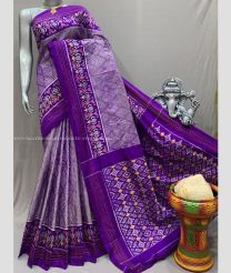 Dull Purple and Purple color pochampally ikkat pure silk sarees with all over pochampally ikkat design -PIKP0037870