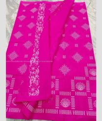 Pink and White color mangalagiri sico handloom saree with printed design saree -MAGI0000181