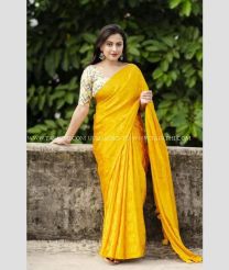 Mustard Yellow and Cream color silk sarees with all over shine butterfly design -SILK0017543