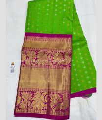 Parrot Green and Magenta color kanchi Lehengas with all over buties with kanchi border design -KAPL0000171