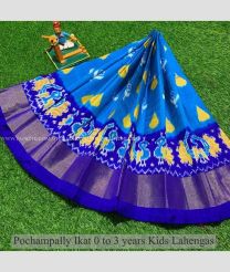 Blue and Royal Blue color Ikkat Lehengas with pochampalli ikkat design -IKPL0028614
