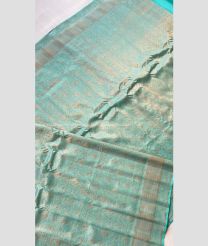 Aqua Blue and Gold color gadwal pattu handloom saree with all over brocade saree design -GDWP0000527