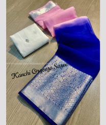 Rose Pink and Blue color Organza sarees with shaded design -ORGS0001837