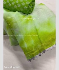 White and Light Green color Georgette sarees with designer saree design -GEOS0000273