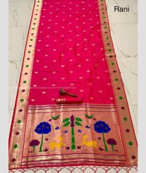 Pink color paithani sarees with jari border design -PTNS0005301