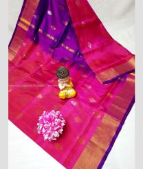 Pink and Purple color uppada pattu handloom saree with all over bb buties design -UPDP0020783