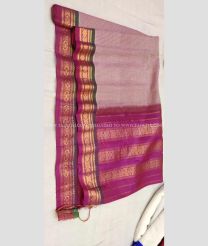 Light Pink and Dark Pink color gadwal cotton handloom saree with kanchi border saree design -GAWT0000008