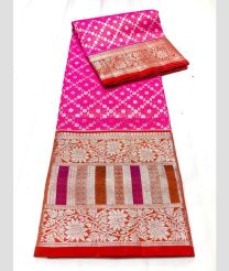 Pink and Red color venkatagiri pattu handloom saree with all over kalamjali design -VAGP0000960