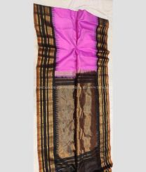 Pink and Black color gadwal pattu handloom saree with temple  border saree design -GDWP0000459