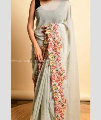 Lite Grey color Georgette sarees with sequencing work and multiple thread work design -GEOS0020954