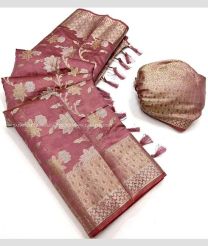Dust Pink color Organza sarees with all over jari weaving design -ORGS0002996