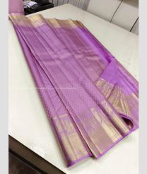 Lavender and Golden color kanchi pattu handloom saree with all over jari design -KANP0013684