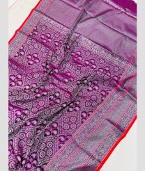 Magenta color Lichi sarees with zari border saree design -LICH0000101