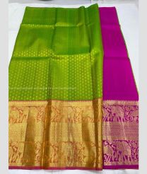 Parrot Green and Pink color kanchi Lehengas with all over buties design -KAPL0000156