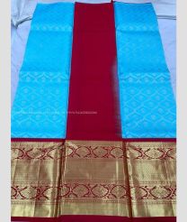 Blue and Maroon color kanchi Lehengas with all over jari woven design -KAPL0000195