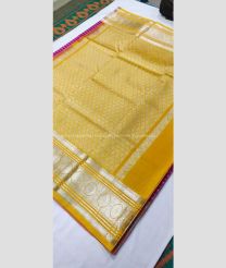 Pink and Yellow color venkatagiri pattu handloom saree with all over checks design -VAGP0000450