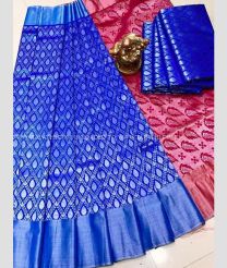 Blue and Maroon color Uppada Soft Silk handloom saree with all over wedding design saree -UPSF0002090