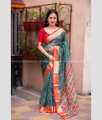 Blue Ivy and Red color paithani sarees with all over digital printed design -PTNS0004995
