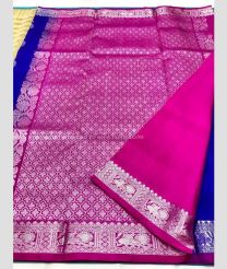 Royal Blue and Pink color venkatagiri pattu sarees with all over buttas design -VAGP0000983
