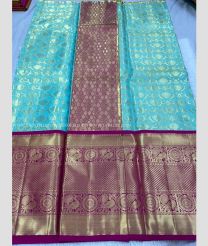 Blue Turquoise and Magenta color kanchi Lehengas with all over jari design -KAPL0000230