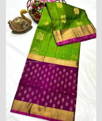 Parrot Green and Magenta color uppada pattu sarees with all over nakshtra buttas design -UPDP0022070