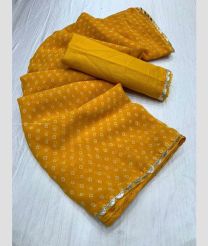 Yellow color Georgette sarees with all over printed design -GEOS0024146