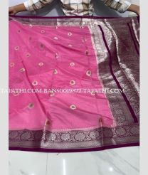 Rose Pink and Scarlet banarasi sarees with All over Meenakari design - BANS0019877