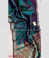 Blue Jay and Golden banarasi sarees with All over Buttas design - BANS0019882