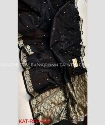 Black and Golden banarasi sarees with All over Buttas design - BANS0019884