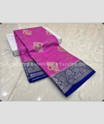 Pink and Navy Blue banarasi sarees with All over Meenakari Buttas design - BANS0019906