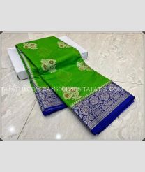 Green and Navy Blue banarasi sarees with All over Meenakari Buttas design - BANS0019908
