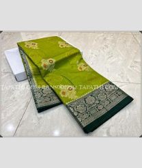 Leafy Green and Black banarasi sarees with All over Meenakari Buttas design - BANS0019912