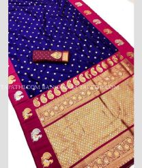 Sapphire Bleu and Deep Pink banarasi sarees with All over Jari design - BANS0019918