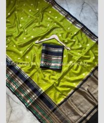 Parrot Green and Black banarasi sarees with All over Buttas design - BANS0019926