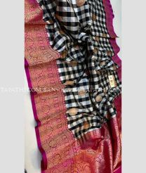 Black and Magenta banarasi sarees with All over Meenakari design - BANS0019946