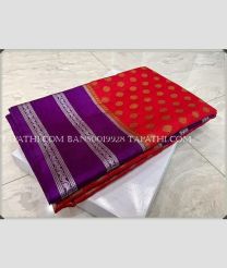 Red and Purple banarasi sarees with All over Buttas design - BANS0019928